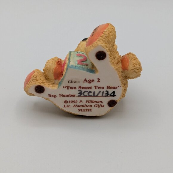 Cherished Teddies "Two Sweet Two Bear" (911321) 1992, Age 2 Bear Figurine - Picture 7 of 10